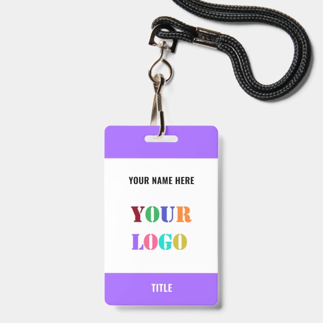 Benutzerdefiniertes Logo oder Foto Name Geschäftsa Ausweis (Vorderseite mit Lanyard)