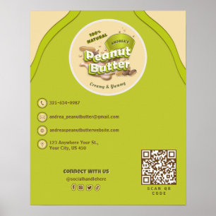 Benutzerdefiniertes Logo Peanut Butter QR-Code G Poster