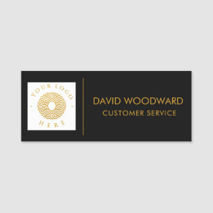 Benutzerdefiniertes Logo Personal Gold Schwarz Kun Namensschild