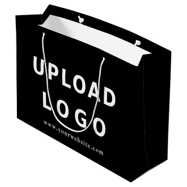 Benutzerdefiniertes Logo Personalisiert Geschäft M Große Geschenktüte (Rückseite Schrägansicht)