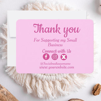 Benutzerdefiniertes Logo Pink Business Danke Karte