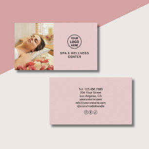 Benutzerdefiniertes Logo Pink Spa Wellness Center Visitenkarte