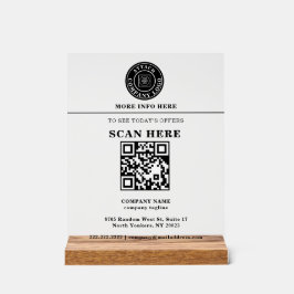 Benutzerdefiniertes Logo QR-Code Geschäft Promo An Acrylschild