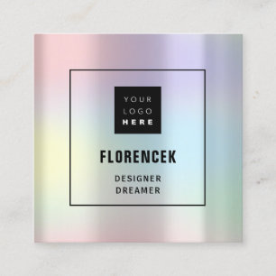 Benutzerdefiniertes Logo QR CODE Holografisches Ro Quadratische Visitenkarte