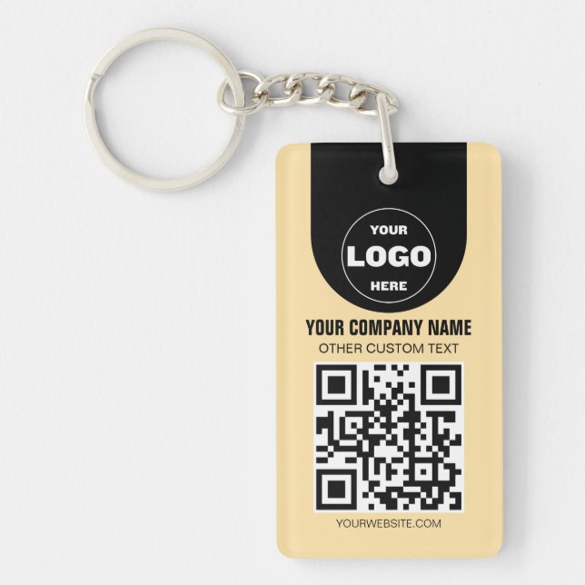 Benutzerdefiniertes Logo & QR-Code-Schlüsselanhäng Schlüsselanhänger (Vorderseite)