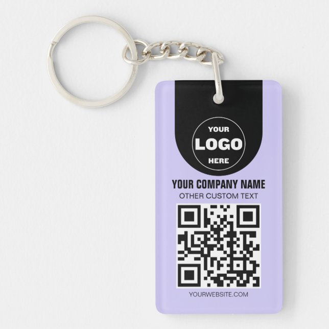 Benutzerdefiniertes Logo & QR-Code-Schlüsselanhäng Schlüsselanhänger (Vorderseite)