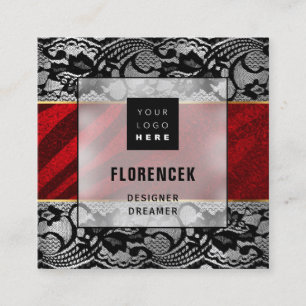 Benutzerdefiniertes Logo QR CODE Silver Gray Black Quadratische Visitenkarte