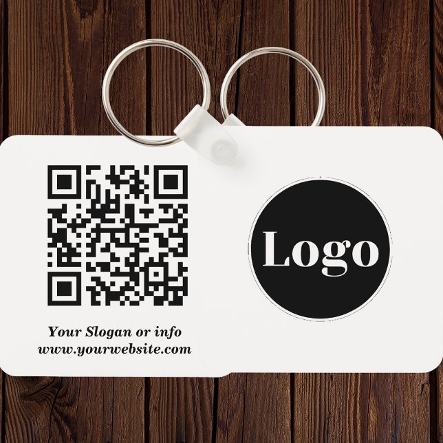 Benutzerdefiniertes Logo | Qr-Code und Text zweise Schlüsselanhänger (Von Creator hochgeladen)