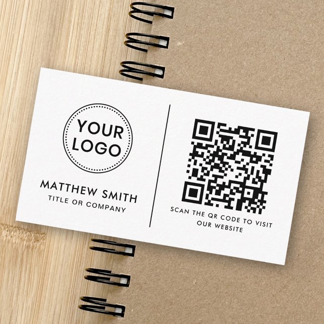 Benutzerdefiniertes Logo QR Social Media Modernste Visitenkarte (Custom logo QR code social media modern minimal Business Card)