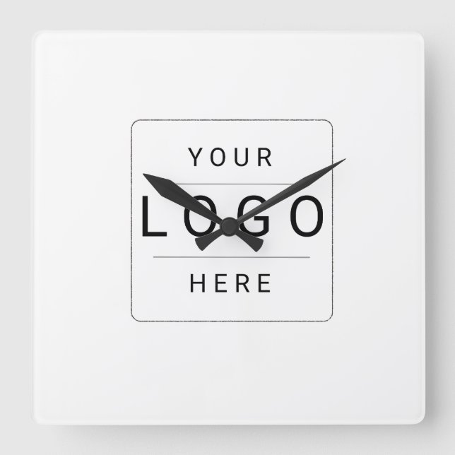 Benutzerdefiniertes Logo Quadratische Wanduhr (Vorderseite)