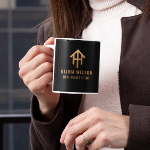 Benutzerdefiniertes Logo Real Anwesen Agent Gold & Tasse