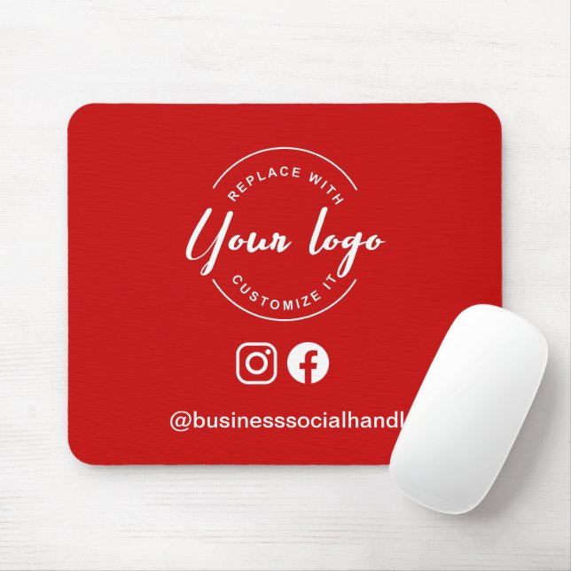 Benutzerdefiniertes Logo Rotes Geschäft Branding S Mousepad (Mit Mouse)
