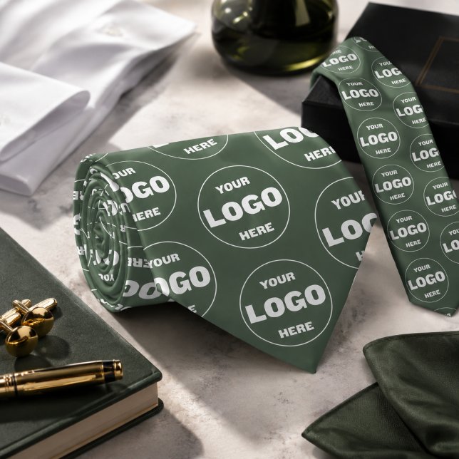 Benutzerdefiniertes Logo Sage Grün Krawatte - Prof (Custom Logo Sage Green Tie - Professional Branded)