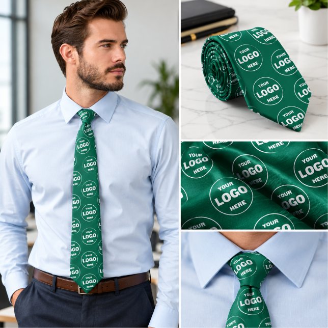 Benutzerdefiniertes Logo Smaragdgrün - Professione Krawatte (Custom Logo Emerald Green - Professional Branded Neck Tie)