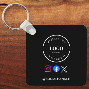Benutzerdefiniertes Logo Social-Media-Handle QR-Co Schlüsselanhänger