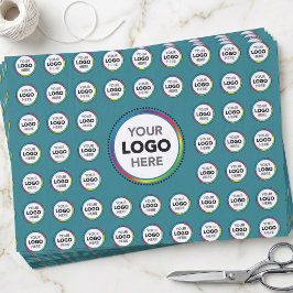 Benutzerdefiniertes Logo Teal Branding - Verpackun Seidenpapier
