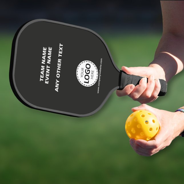 Benutzerdefiniertes Logo Team Event Schwarz Pickleball Schläger (Von Creator hochgeladen)