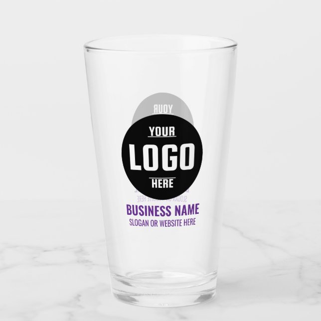 Benutzerdefiniertes Logo & Text 16oz personalisier Glas (Vorderseite)