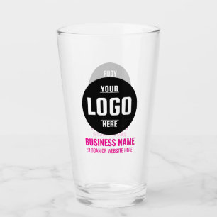 Benutzerdefiniertes Logo & Text 16oz Rosa personal Glas
