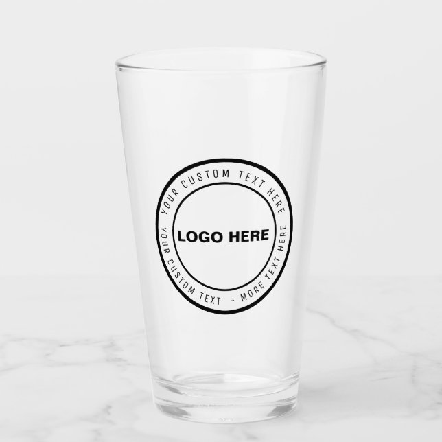 Benutzerdefiniertes Logo & Text Bierglas | Persona Glas (Vorderseite)