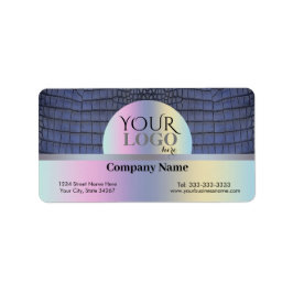 Benutzerdefiniertes Logo und Firmenname Kobalt All Adressaufkleber