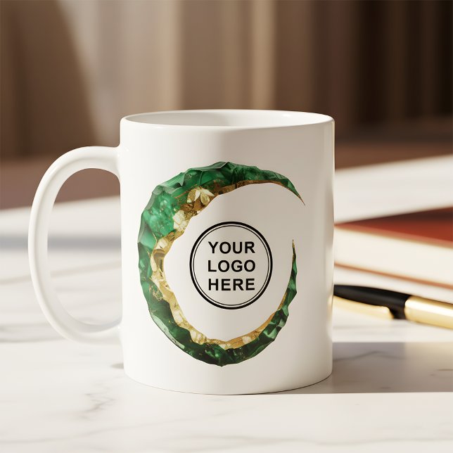 Benutzerdefiniertes Logo und moderne Website-Promo Kaffeetasse (Von Creator hochgeladen)