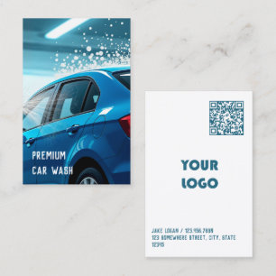 Benutzerdefiniertes Logo und QR Autowasch Visitenkarte