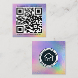 Benutzerdefiniertes Logo und QR-Code DIY Holografi Quadratische Visitenkarte