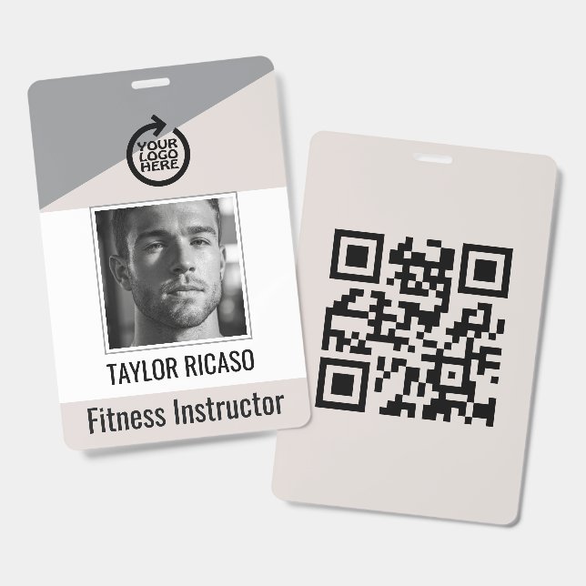Benutzerdefiniertes Logo und QR-Code Geschäft pers Ausweis (Vorder- & Rückseite)