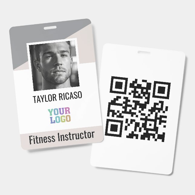 Benutzerdefiniertes Logo und QR-Code Geschäft Pers Ausweis (Vorder- & Rückseite)