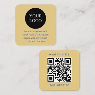 Benutzerdefiniertes Logo und QR-Code Quadratische Visitenkarte