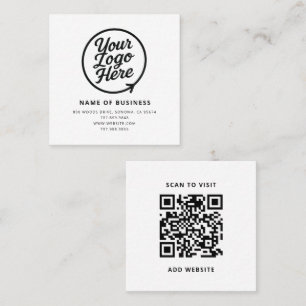 Benutzerdefiniertes Logo und QR-Code Quadratische Visitenkarte