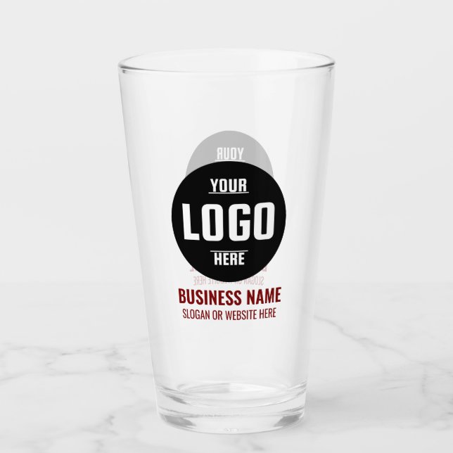 Benutzerdefiniertes Logo und Text 16oz Personalisi Glas (Vorderseite)