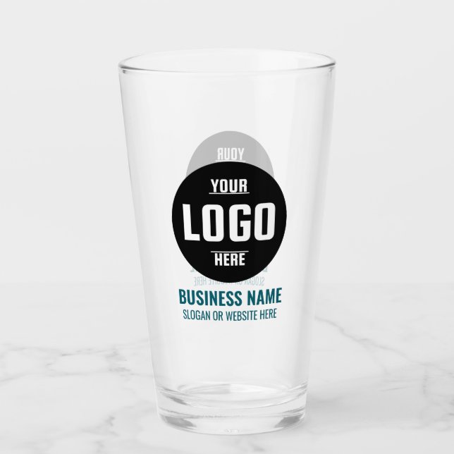 Benutzerdefiniertes Logo und Text 16oz Personalisi Glas (Vorderseite)