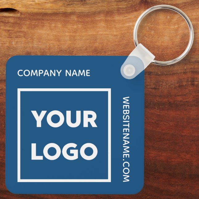 Benutzerdefiniertes Logo und Text-Business-Swag Bl Schlüsselanhänger (Rückseite)
