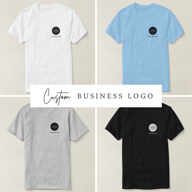 Benutzerdefiniertes Logo und Text Geschäft T-Shirt (Custom Logo and Text Business T-Shirt)
