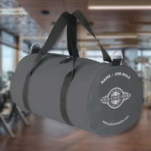 Benutzerdefiniertes Logo und Text Grau Gym Duffle Bag