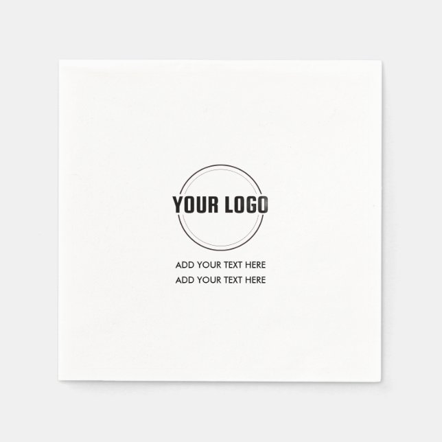 Benutzerdefiniertes Logo und Text Minimalistisches Serviette (Vorderseite)
