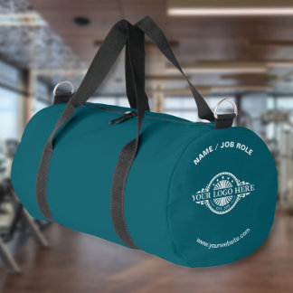 Benutzerdefiniertes Logo und Text Türkis Fitnessst Duffle Bag