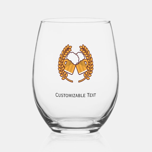Benutzerdefiniertes Logo und Text-Wein-Glas Weinglas Ohne Stiel (Vorderseite)