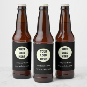 Benutzerdefiniertes Logo Unternehmen Schwarz Gesch Bierflaschenetikett