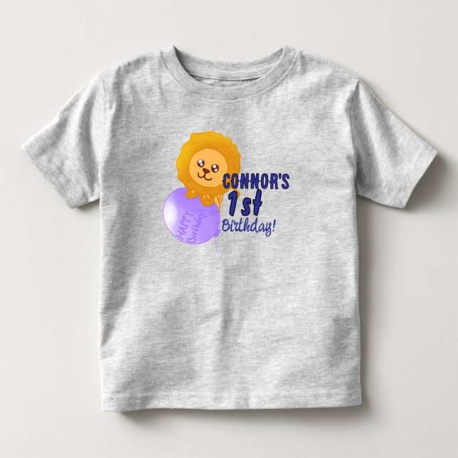 Benutzerdefiniertes Löwen-Themen-Geburtstags-T-Shi Kleinkind T-shirt (Vorderseite)
