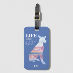 Benutzerdefiniertes Luggage-Tag mit Podenco-Strand Gepäckanhänger