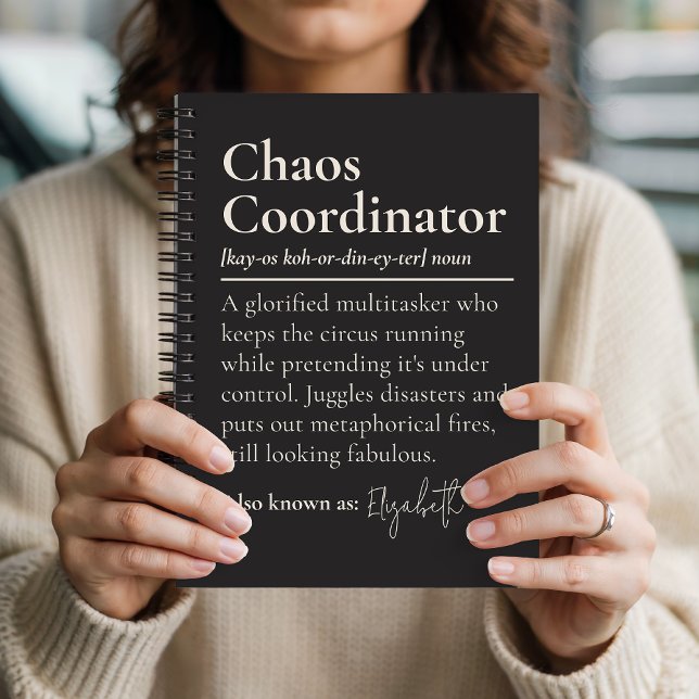 Benutzerdefiniertes lustiges Bürotagebuch-Geschenk Notizbuch (Funny Office Notebook Gift for Team Leader, Custom Chaos Coordinator Diary Gift for Coworkers)
