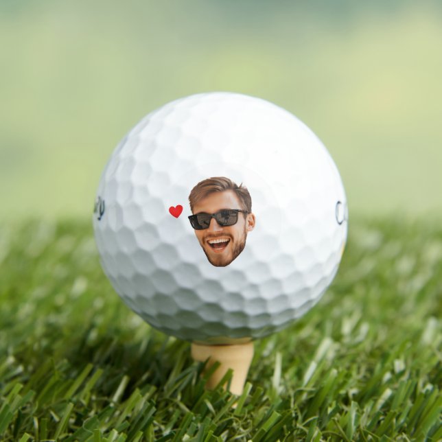 Benutzerdefiniertes lustiges Gesicht Bild Herz Val Golfball (Insitu T-Shirt)
