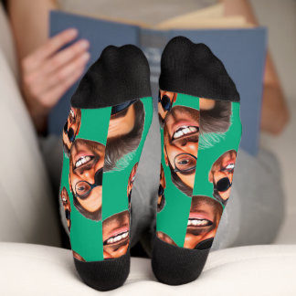 Benutzerdefiniertes lustiges Gesichtsfoto Überall Socken
