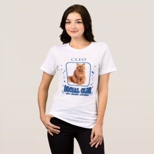 Benutzerdefiniertes lustiges Katzenfoto & Name Tri-Blend Shirt