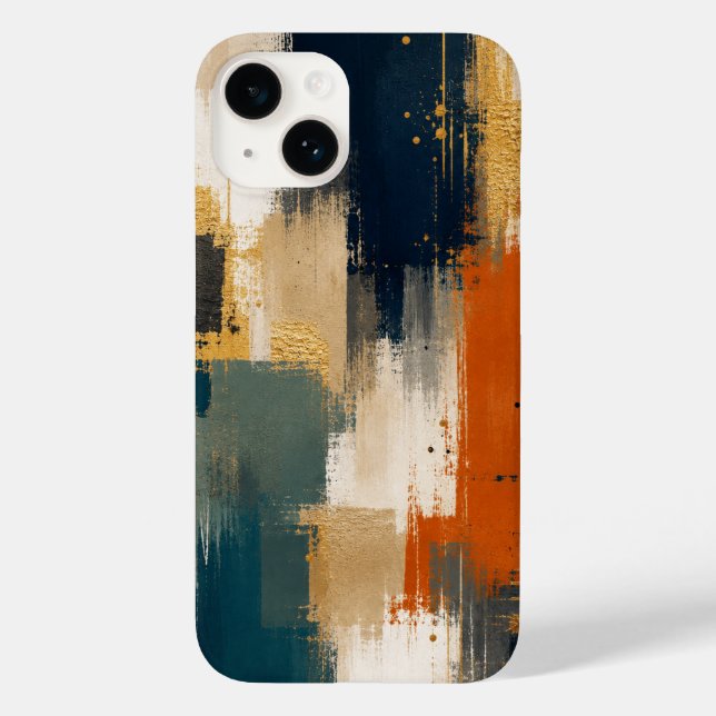 Benutzerdefiniertes Luxus-Gold-Navy-Abstraktes Mod Case-Mate iPhone Hülle (Rückseite)