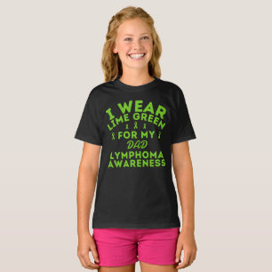 Benutzerdefiniertes Lymphom Ich trage Limettengrün T-Shirt