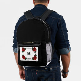 Benutzerdefiniertes "M" Monogramm mit schwarzem Hi Bedruckter Rucksack